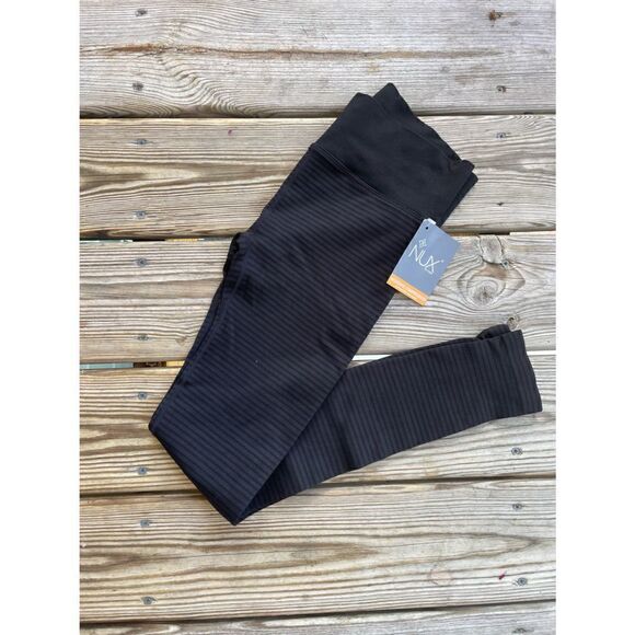 Nux leggings moderate compression ribbed striped Size M NWT - Picture 2 of 7